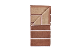 Towel - 100% cotton - Zone Denmark Sauna - Striped Terracotta